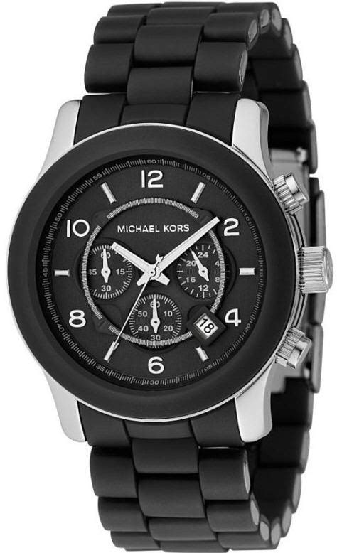 michael kors charm watch black|Michael Kors black chronograph watch.